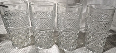 (4) Anchor Hocking Wexford Tumblers Diamond Pattern- 10oz