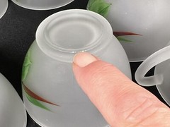 VTG Set 11 Gay Fad Green Ivy Punch Cups Frosted Hazel Atlas Federal Glass