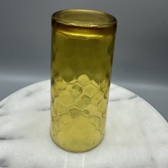 Vintage Anchor Hocking Amber Honeycomb Optic Tall Drinking Glasses 6.25″ MCM