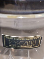Toscany Etched Crystal Clipper Schooner Ship Highball Glass Vintage Nautical