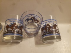 VTG Libbey Glass Santa Anita Lowball Whisky Double Old Fashioned Horse Racing 4