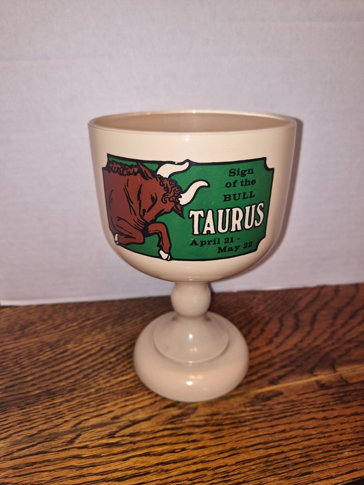 Tiara Glass Zodiac Goblet. Large, heavy glass.