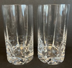 Set of 2 Beautiful Miller Rogaska “Tulipe” Crystal Highball Glasses~ Excellent!!