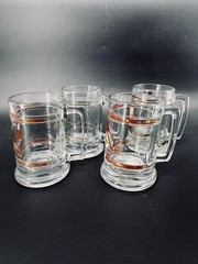4pcs Culver Beer Stein Mug Glasses Gold Hunting Birds