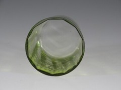Victorian Glass Green to Crystal Water Tumbler Silver Overlay Angels c.1890