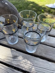 Libbey Barware Cocktail Mixed Drink Recipe Glass Bartender Ware Barware VTG 4 PC