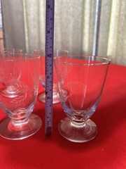 Etched Crystal Glasses Set of 8 Wheat Pattern Wine Water Juice Tea Vintage MINT!