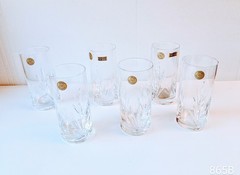 Set 6 Bohemian Handmade Crystal Czech Republic High-Ball Glasses 11.8 Fl Oz