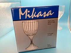 Mikasa Park Lane Full Lead Crystal Glasses SN101/003 Set of 8 NOS In 2 Boxes