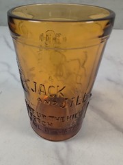 Vintage Indiana Tiara Glass Jack & Jill Child’s Nursery Rhyme Juice Tumbler Set