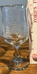 Libbey Pines Etched Winter Trees 10 oz Wine Goblets Set of 4 Holiday Glasses 7”