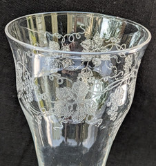 ANTIQUE FOSTORIA NEW VINTAGE GRAPE ETCH #227 STEM 858 5 1/2″ PARFAIT/CHAMPAGNE