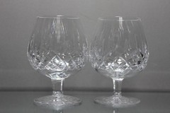 Two (2) Waterford Lismore Brandy Glass Snifter Cognac Glass 5 1/4″ Tall 12 oz