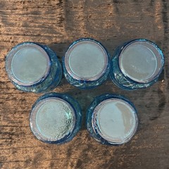 Vintage Anchor Hocking Rainflower Laser Blue Tumbler Glasses, Set of 15 Cups