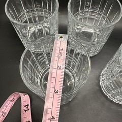 Set Of 4 NIB Whiskey Tumblers Clear Pressed Glass 8oz Europe Ware
