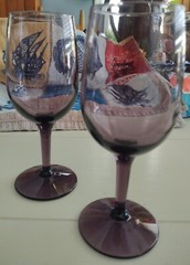 Vintage 6″ Stemmed Amethyst Purple Wine Glasses Set of 2 Holds 6 Ounces