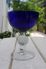 Morgantown Golf Ball Cobalt Blue Ritz Tall Sherbet 5 «