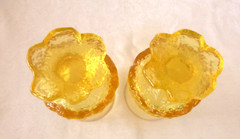 2 Vintage FRANCISCAN MADEIRA Cornsilk Yellow Footed Wine Juice Goblets 5”