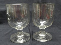Rummer 19th Century Pair of Goblets 2 part Mold Pub Inn Barware #1