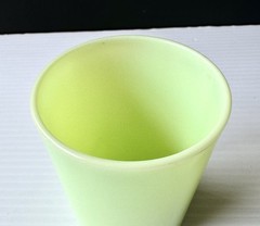 Vtg Jeannette Uranium Glass Jadeite Green Tumbler/Cup 3.75” VHTF Depression