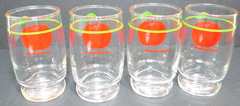 Vintage K-LOR Tomato Juice Glass Tumblers 3 7/8″ Tall SET OF 4 KERR Glass