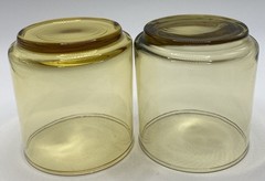 2 MCM Amber/Harvest Gold 8 Oz Lowball/Whiskey/Juice Glasses, 3×3”, EUC
