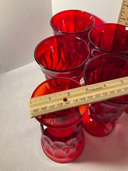 Amerina glow Red stemmed unique design glasses/goblet Set of six