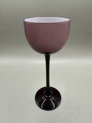 Carlo Moretti Amethyst / White Cased Approx. 6.75″ Stemmed WINE Glass MCM Italy