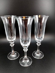 (3) Vtg~ ROYAL BAVARIAN CRYSTAL FLUTES~Champagne 6oz~8.25″~GERMANY~EXCELLENT