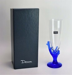 Daum Crystal Champagne Flute Coral Pate de Verre Garouste & Bonetti Glass
