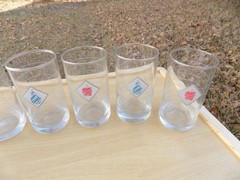 Anchor Hocking 1988 Vintage Blue Pear & Red Apple Tumbler Glasses – Set of 7