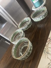Set of 4 Wedgewood Green Greek Jeanette Hellenic Salad, Dessert, or Nut Bowls