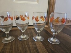 Libbey Autumn Leaf Water Wine Glass Set of 6