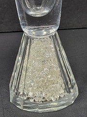 Set Of 2 Oleg Cassini Crystal Glitter Collection Base Champagne Glasses Toasting