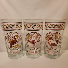 ALL 12 Days of Christmas Glasses Vintage Anchor Hocking Holiday Granny Set