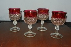 Vintage Indiana Glass Wine Goblet Set