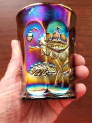Nice Purple Northwood Carnival Glass Oriental Poppy Tumbler