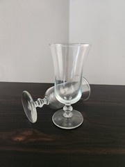 4 Footed Stemmed 4 oz Water Juice Wine Glasses Clear Smooth 2 styles