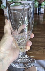 Noritake Sweet Swirl Clear 7 3/8” Tall Footed Iced Tea Tumbler 3-3/4″ Rim/14 oz