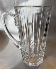 Vtg MCM Val Saint Lambert Balmoral Cut Crystal Water Pitcher 30oz/7.75″, Signed