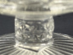 Set of 6 Clear Pressed Glass Water Goblets Diamond Pattern 5¾” Footed 10.7 Oz