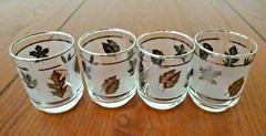 *LIBBEY SILVER FOLIAGE (4) 6 OZ JUICE TUMBLERS #2-B65-R