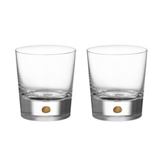 Orrefors Intermezzo Gold Crystal Double Old Fashioned Glass (Set of Two)