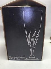 Rare 6 Fluted Champagne Flamenco J.G DURAND & Cie 62510 ARQUES France 5 1/2 Oz