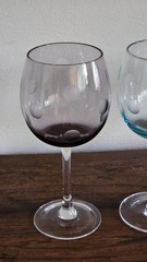 Waterford Crystal Marquis Polka Dot Wine Glasses (4) Multi-Color 8.5”