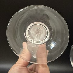 Pair of Vintage Bayel Bacchus Frosted Stem Figure Crystal Stem Wine Glasses