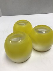 VTG BLENDO 3 Rolly Poly Glasses Yellow Sherbet 1950s
