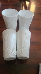 Vintage Indiana Glass Colony Harvest Milk Glass 14oz Water Tumblers – Set of 4