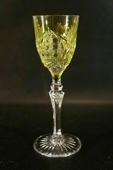Set of 5 Vintage VAL ST LAMBERT Richepin Cut to Clear Crystal Wine Water Goblet.