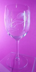 Lot of 6 ~ Cut Glass Foxtail Tiger Cat Tail Wheat Grass Vintage Wine Glasses EUC